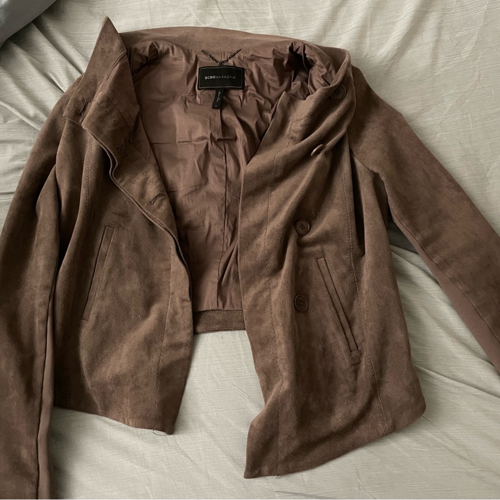 EUC Cropped Suede Jacket